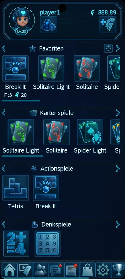 BraVTiGa game dashboard
